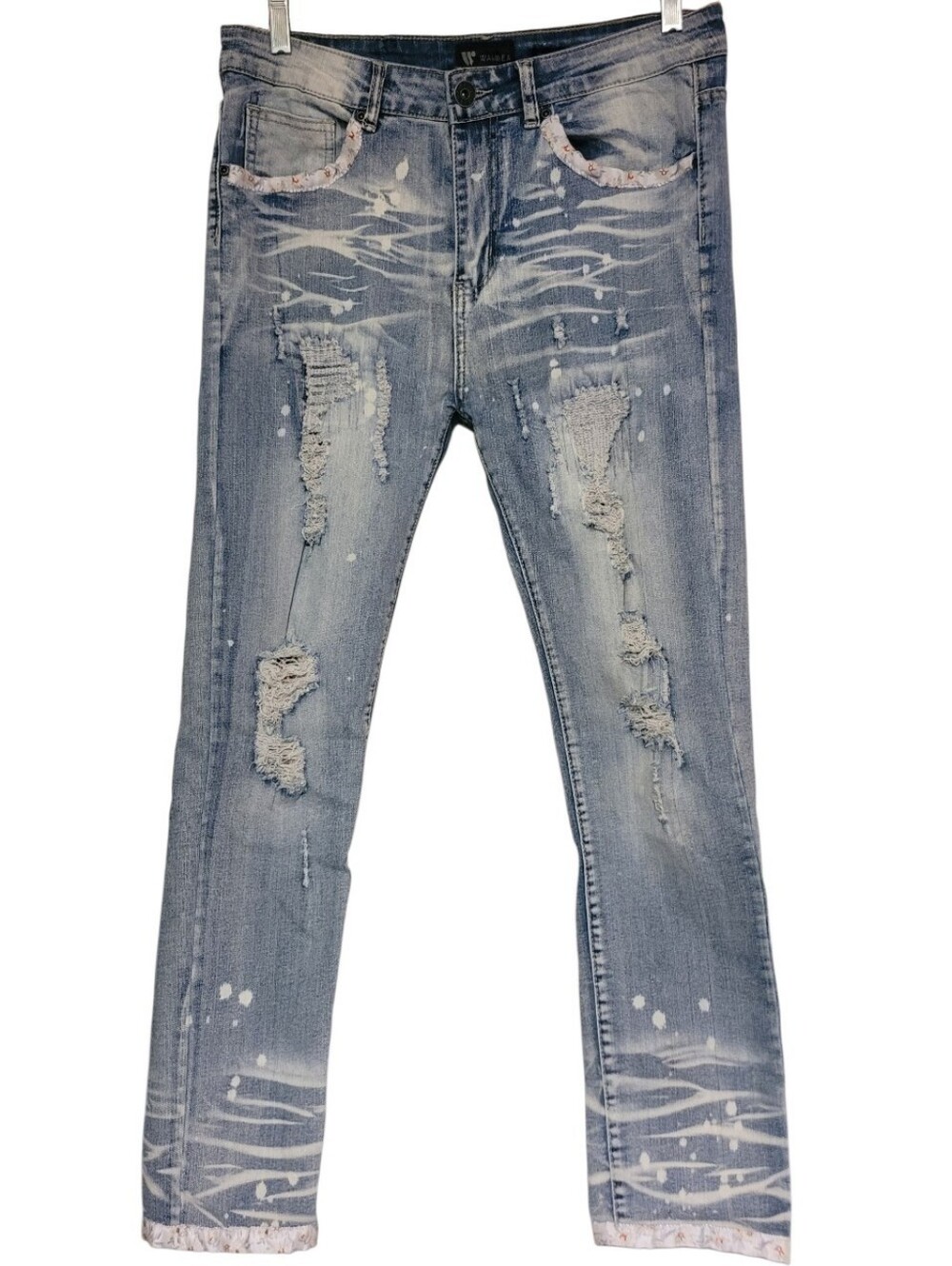Waimea Jeans Floral Bows & Trim Accents Size 32 Skinny Fit (Measures 33x29)